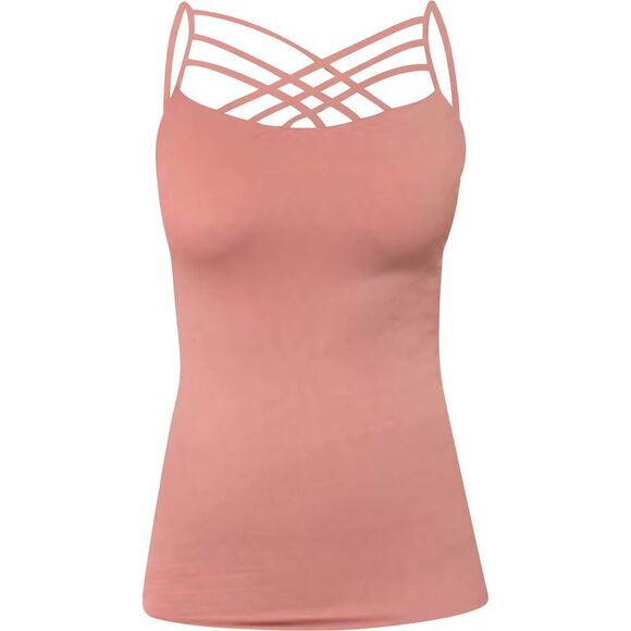 Womens Rose Pink Cage Top Spaghetti Strap Camisole - Picture 4 of 4